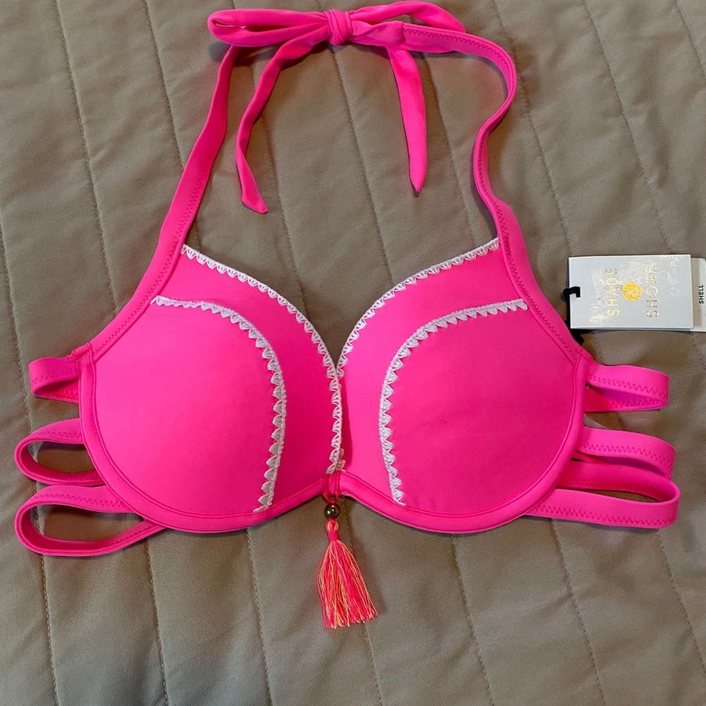 Shade&shore 34B Halter bikini top NWT